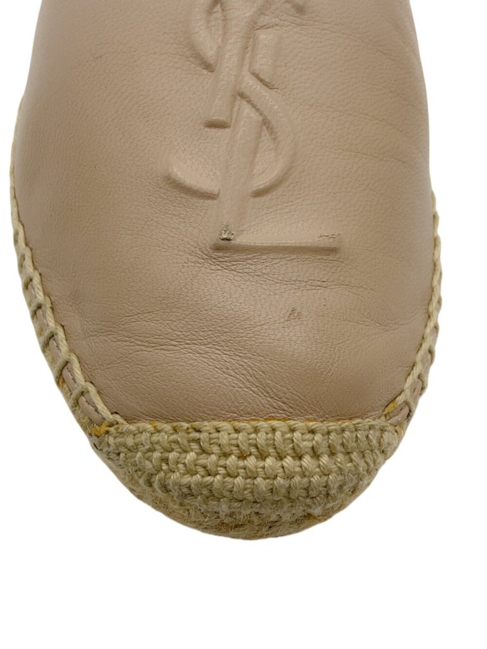 Yves Saint Laurent Rose Poudre Leather Flat Espadrilles - Picture 5 of 9